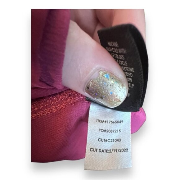 Women’s torrid 3 Beet Red Boat Neck Peplum Chiffon Smocked Top 22 24 3X XXXL 3XL - Picture 13 of 14